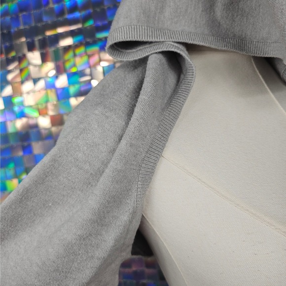 Super Cropped Hooded Shrug Bolero Sweater Sleeves Heather Gray S/M - Picture 5 of 5